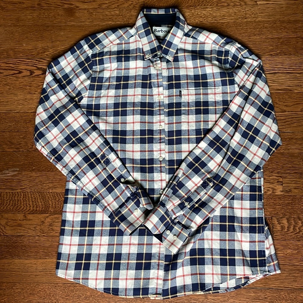 Barbour Men’s Size M Lightweight Flannel Button Down Long Sleeve Shirt
